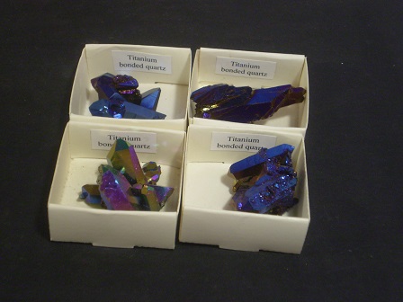 Titanium bonded quartz has a rich irridescence of blue.